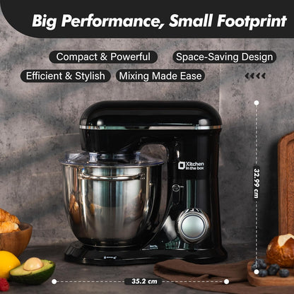 Stand Mixer 1300W 6L 10 Speeds Pulse Function Black