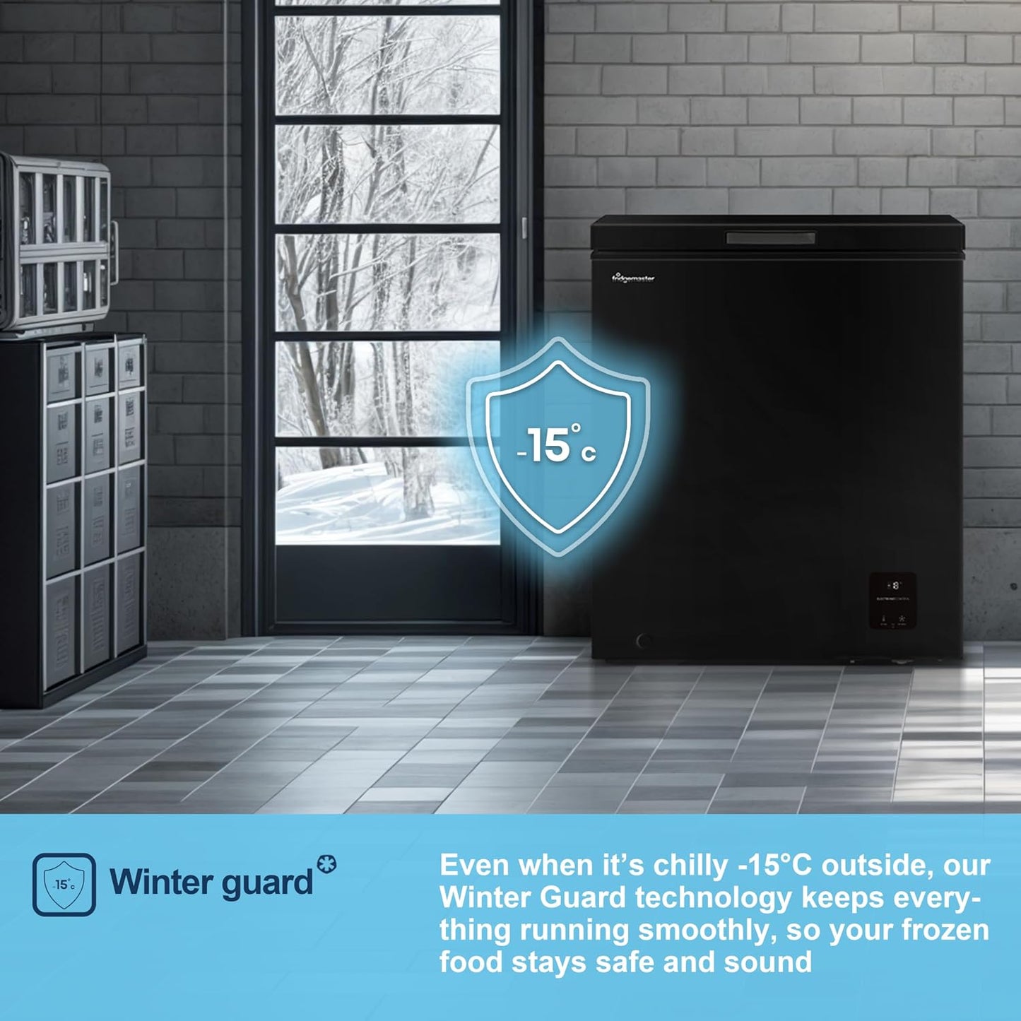 Chest Freezer 142L 4 Star Winter Guard Black