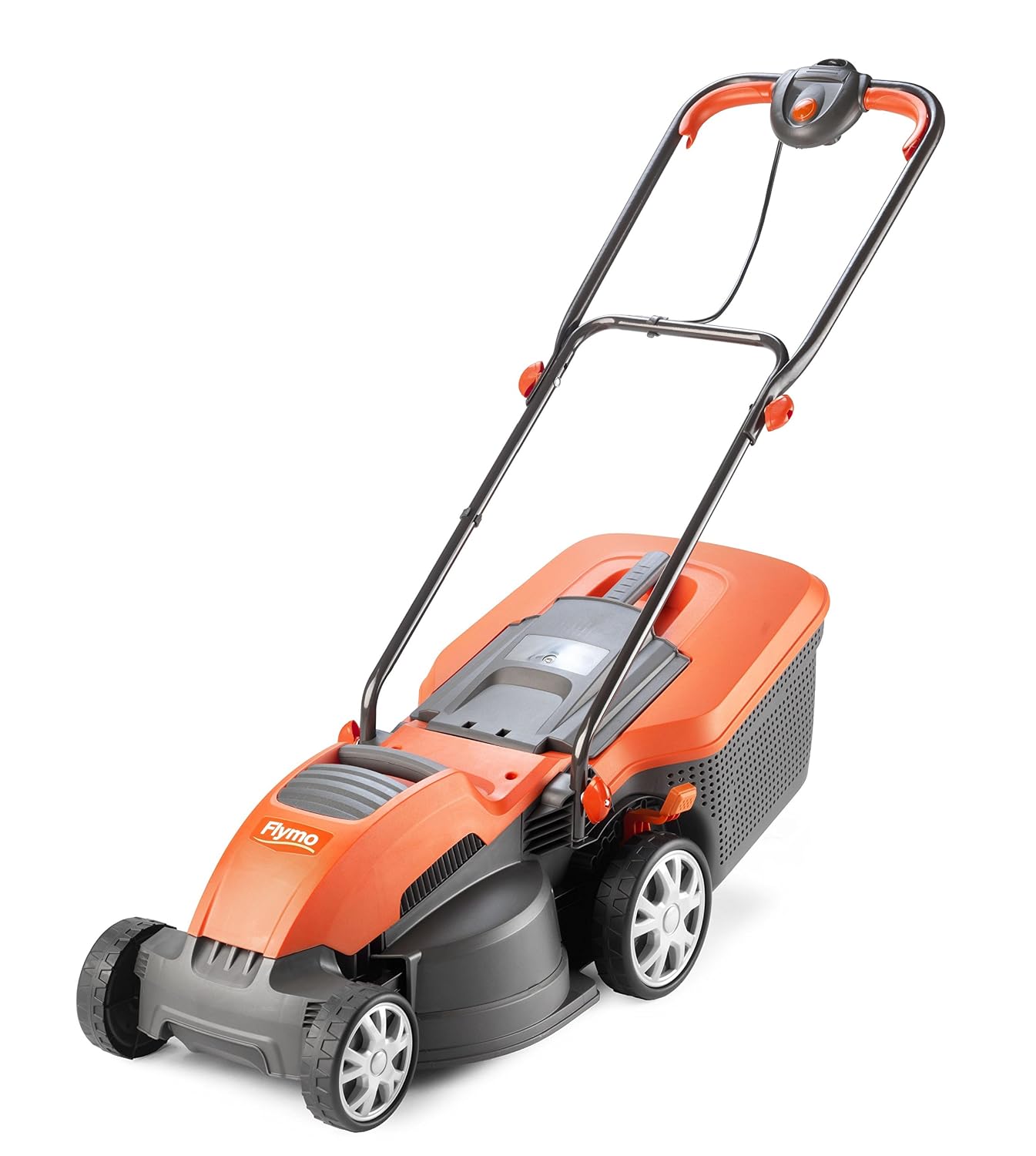 Corded Electric Hover Lawn Mower 1500W 36cm 40L 5 Heights Orange Grey