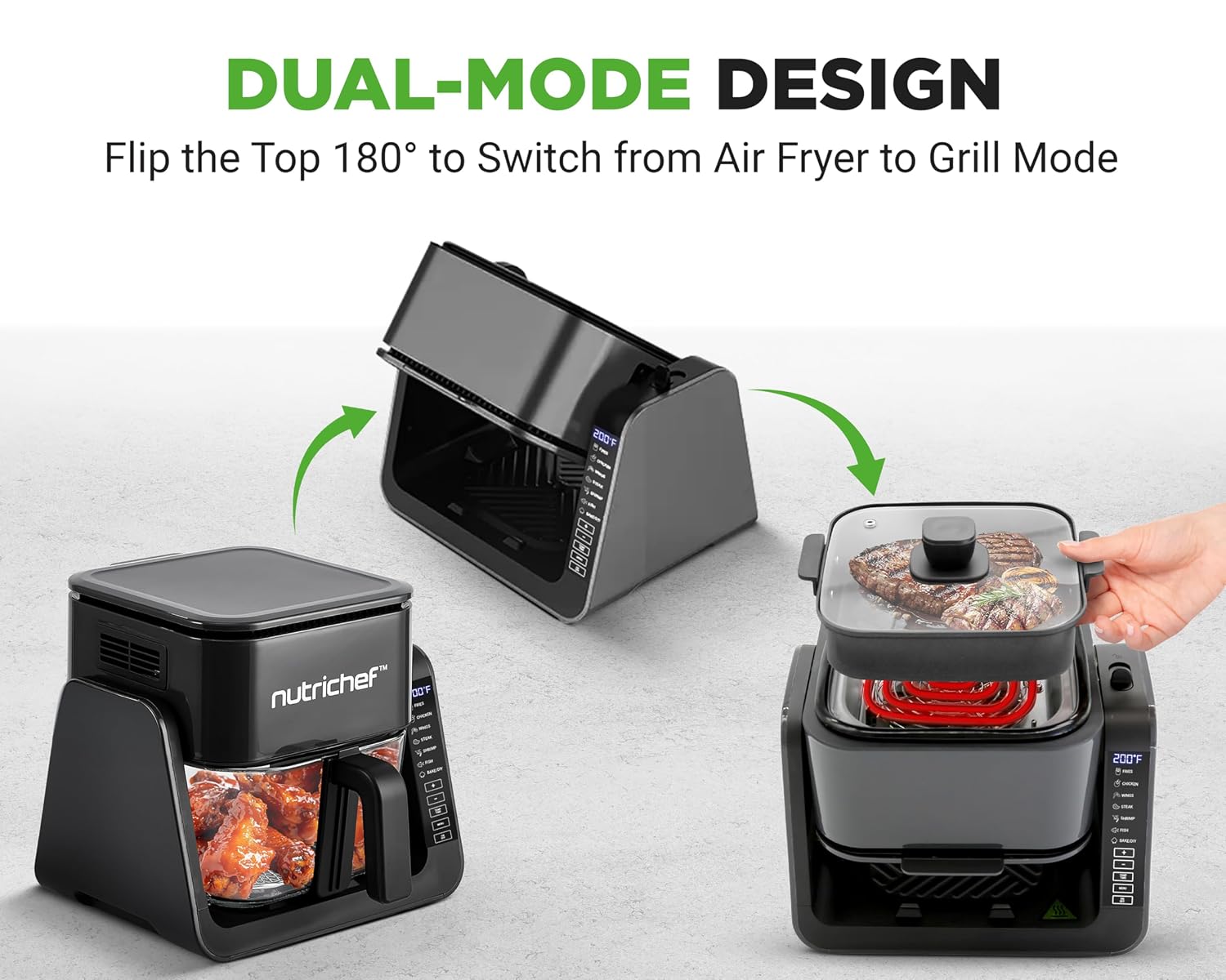 Air Fryer and Grill 4L 7-in-1 Preset Cook Modes Black