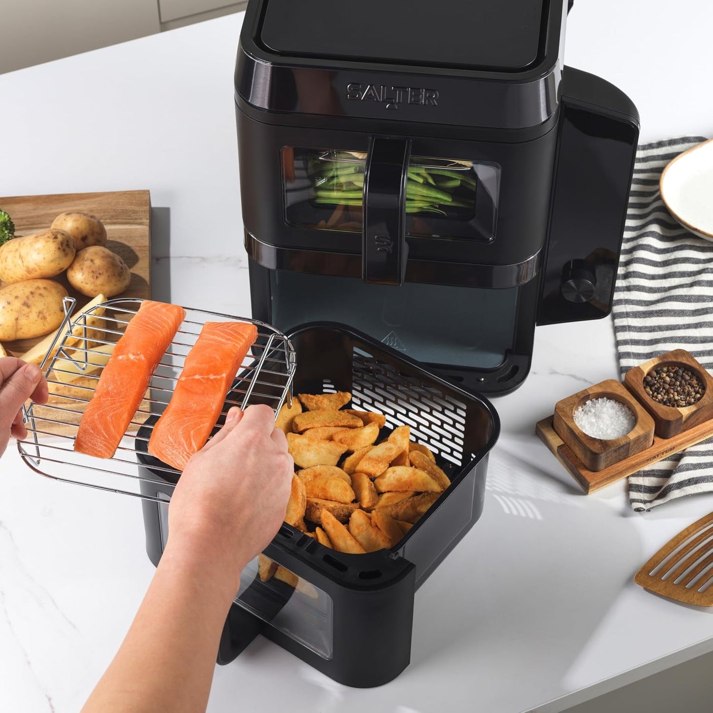 Double Stack Air Fryer 9L 2400W 12 Functions Black