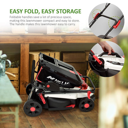 Cordless Lawn Mower 33cm 20V 4.0Ah Brushless Motor White
