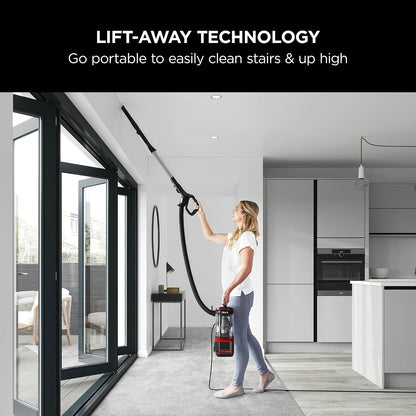 Corded Upright Vacuum Cleaner 1.1L Lift-Away Technology Red/Black