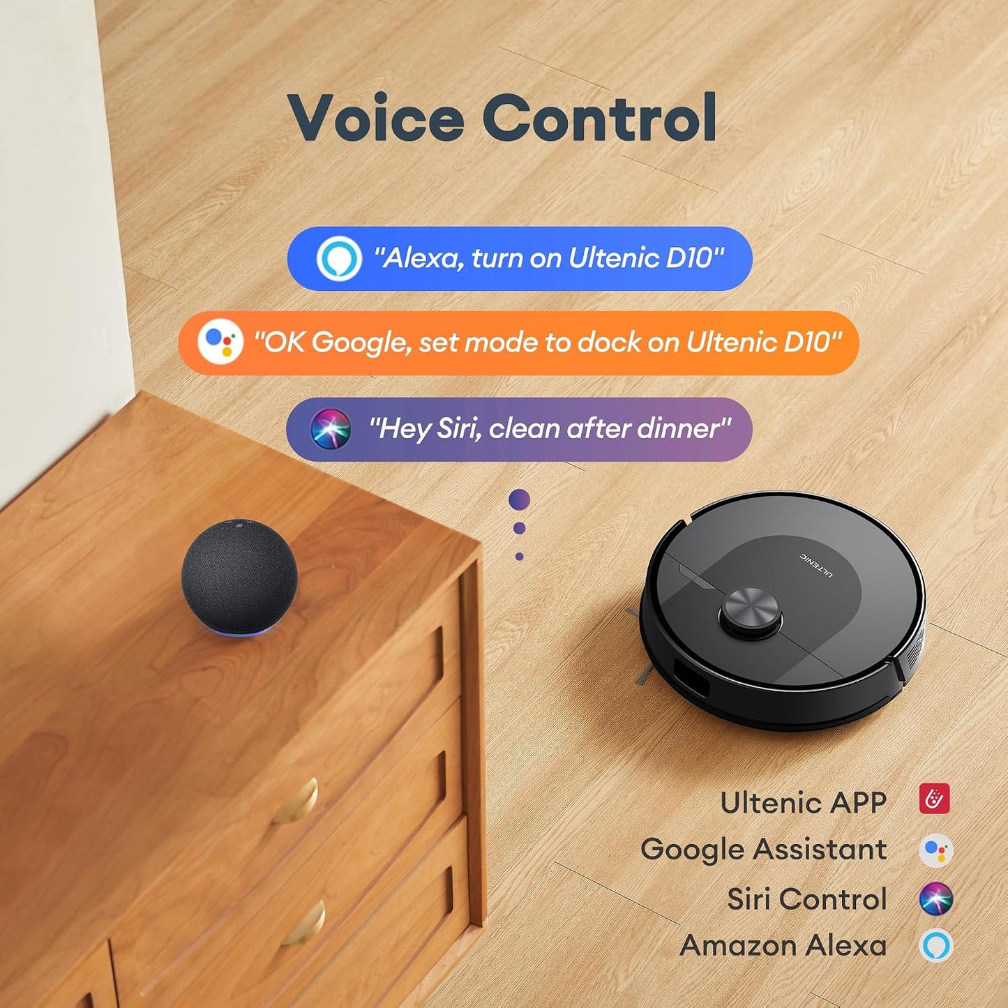 Robot Vacuum Cleaner 8000Pa LiDAR Navigation 200Mins Runtime Black