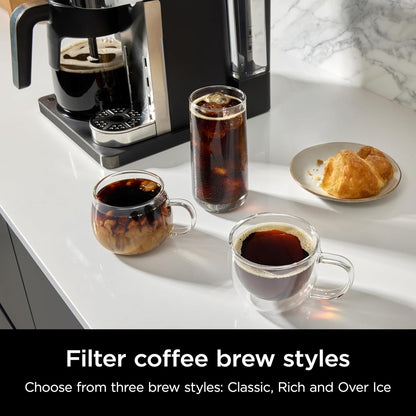 2-in-1 Filter Coffee and Pod Capsule Machine with Built-in Milk Frother 1.8L Gunmetal