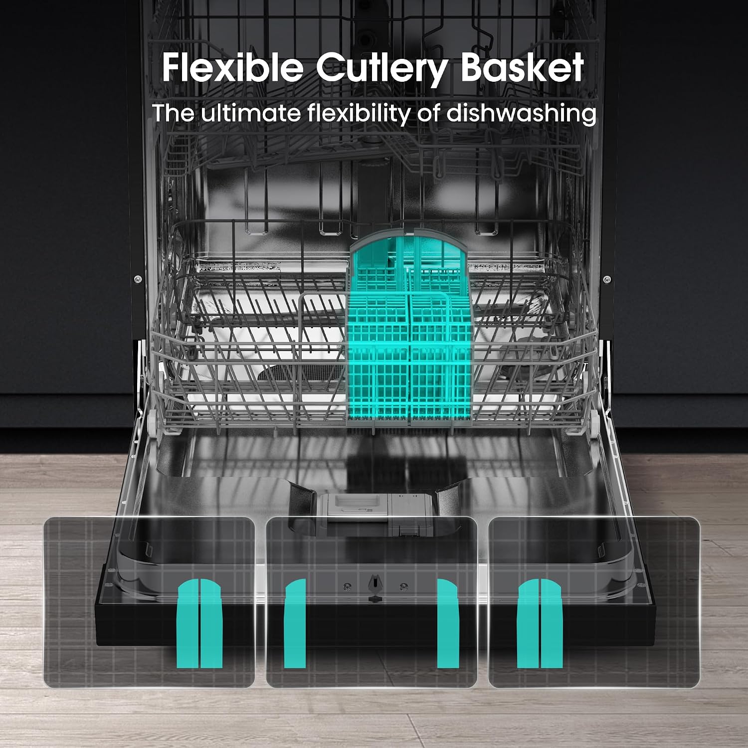 Freestanding Dishwasher 13 Place Settings 60cm Black