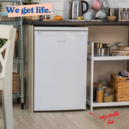 Under Counter Larder Fridge 127L Adjustable Thermostat White Reversible Door