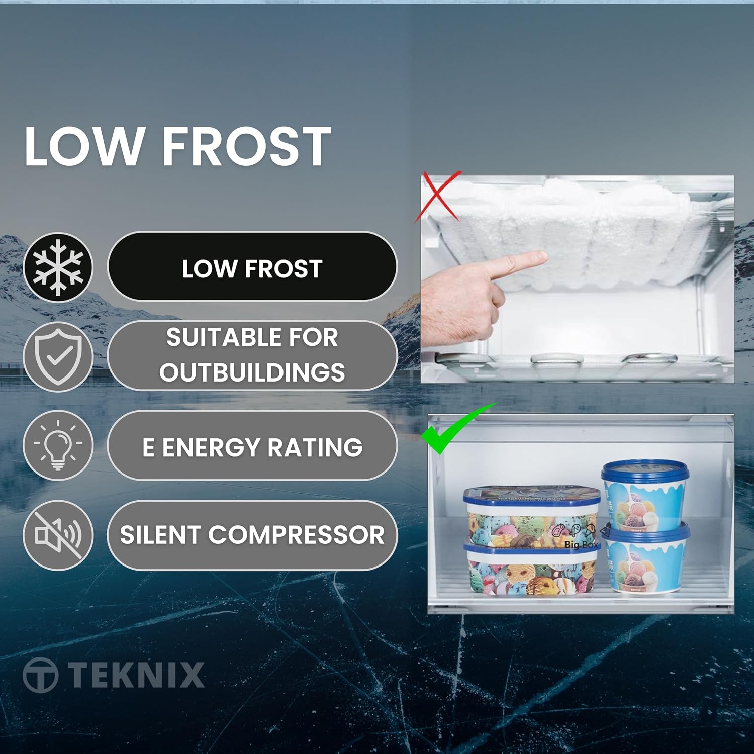 Upright Freezer 170L 200W E Rated 5 Shelves White