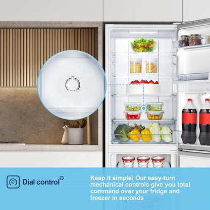 Freestanding Fridge Freezer 256L Frost Free Water Dispenser White