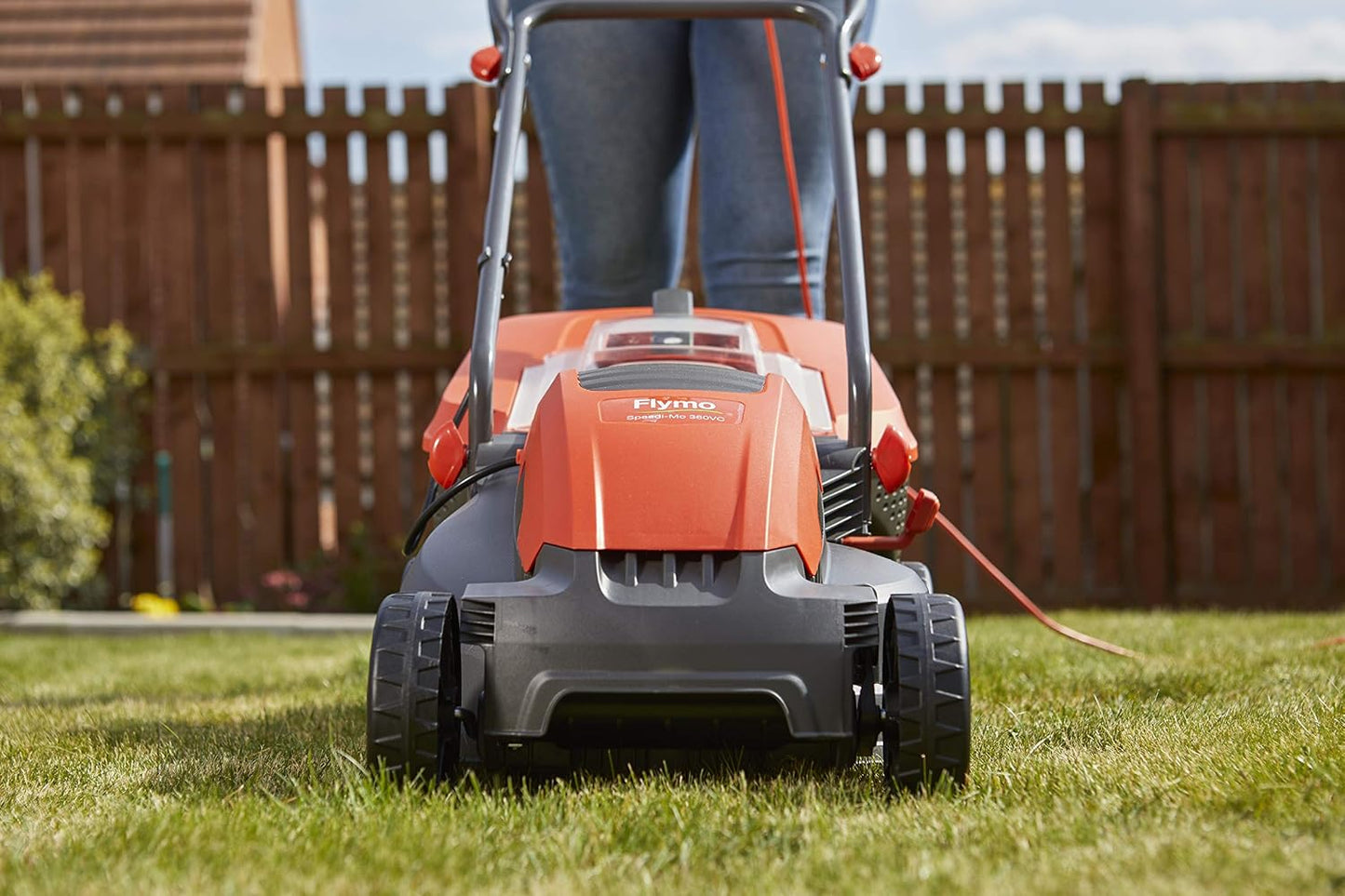 Corded Electric Hover Lawn Mower 1500W 36cm 40L 5 Heights Orange Grey