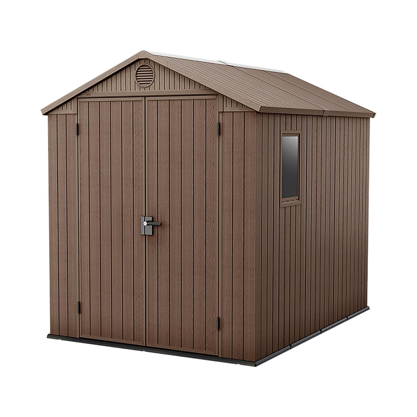 Resin Garden Storage Shed 8 X 6 Ft Brown Double Doors Lockable