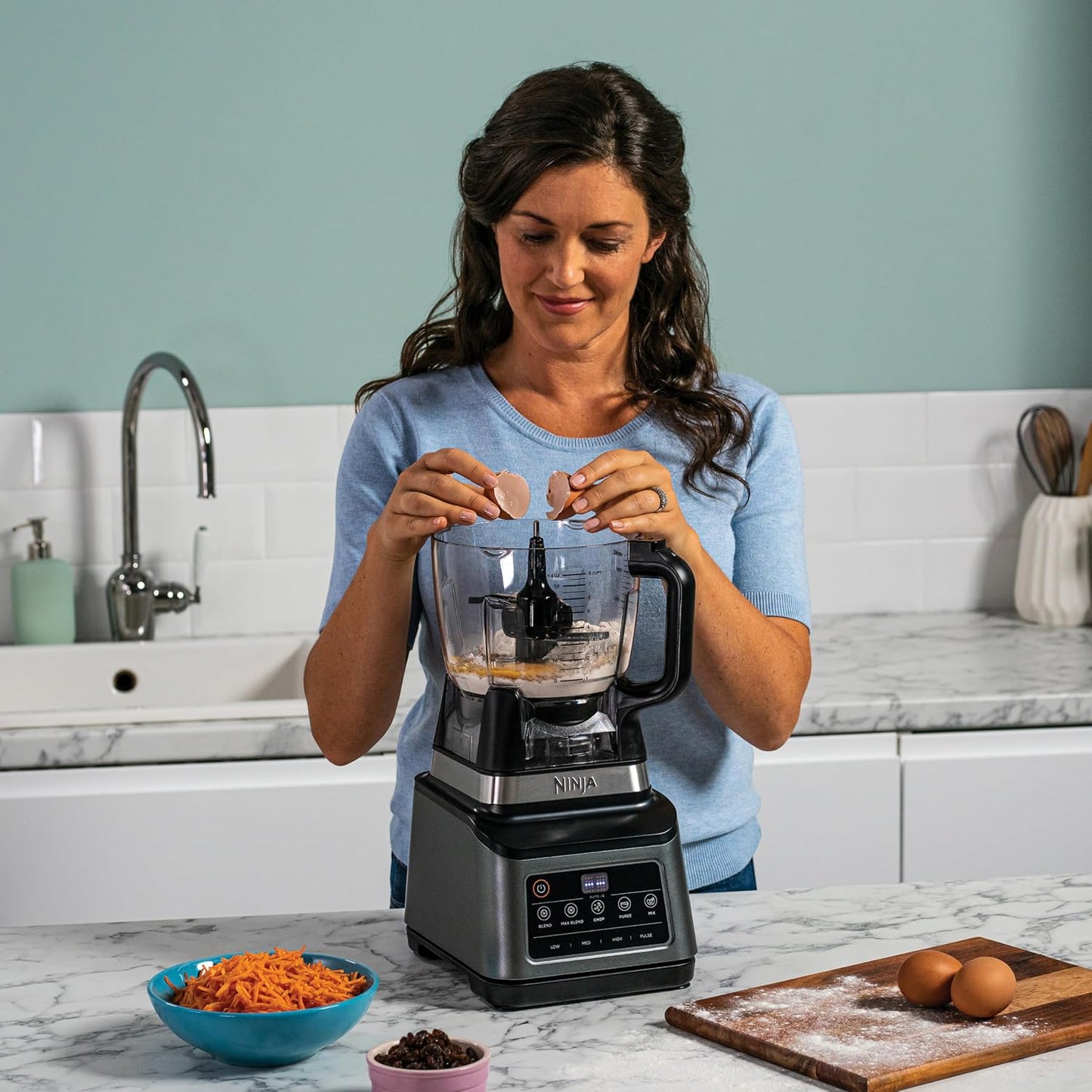 3-In-1 Food Processor And Blender With 5 Automatic Programs 1.8L Black