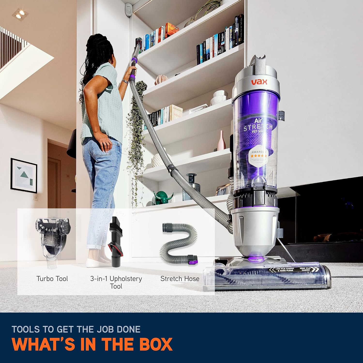 Upright Bagless Vacuum Cleaner 820W 1.5L Pet Turbo Tool Purple