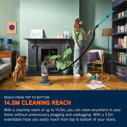 Upright Bagless Vacuum Cleaner 600W 2L HEPA Filter Graphite/Teal