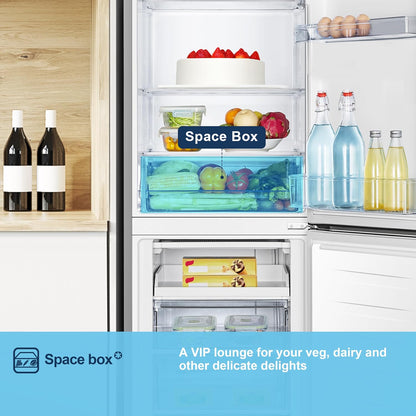 Freestanding Fridge Freezer 252L 50/50 No Frost LED Silver