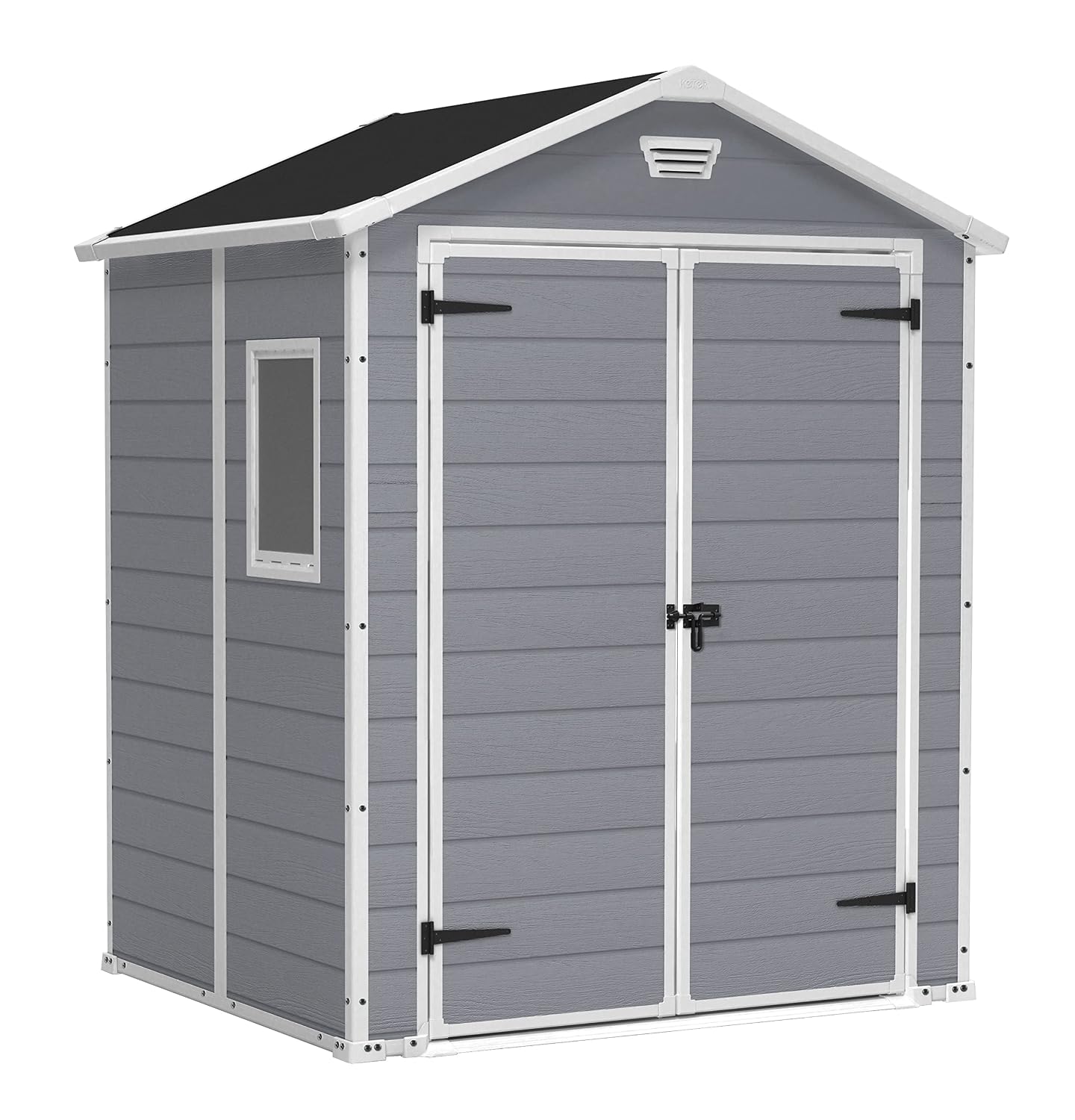 Garden Storage Shed 4 X 3 Ft Grey Resin Hinged Doors