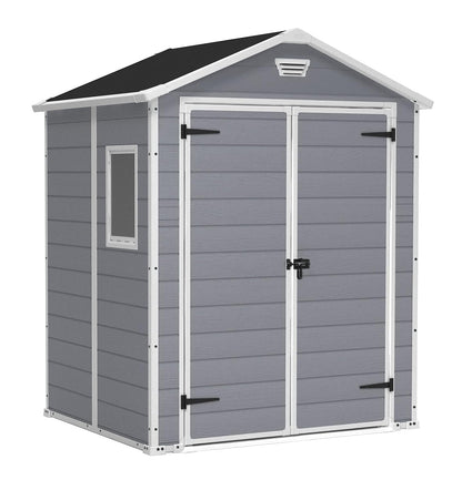 Garden Storage Shed 4 X 3 Ft Grey Resin Hinged Doors