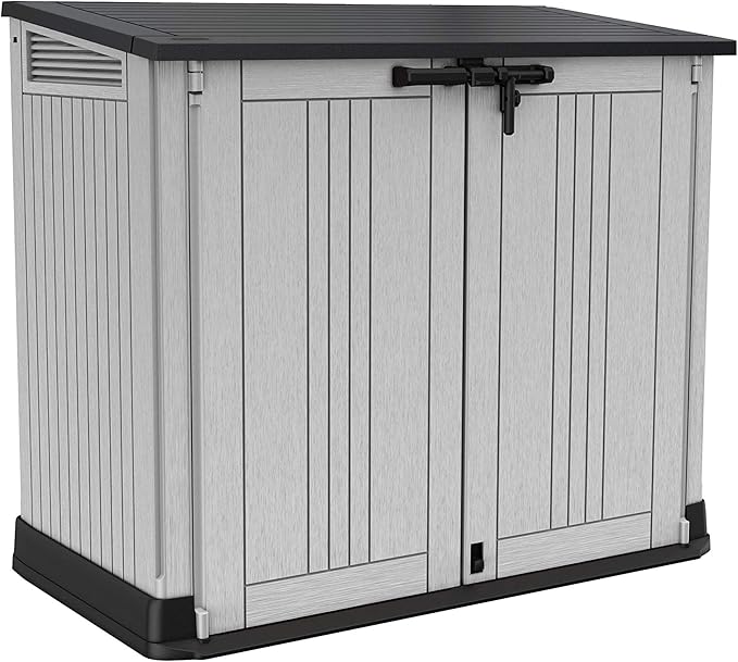 880L Resin Outdoor Storage Shed — Large Garden Storage Box in Grey