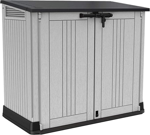 880L Resin Outdoor Storage Shed — Large Garden Storage Box in Grey