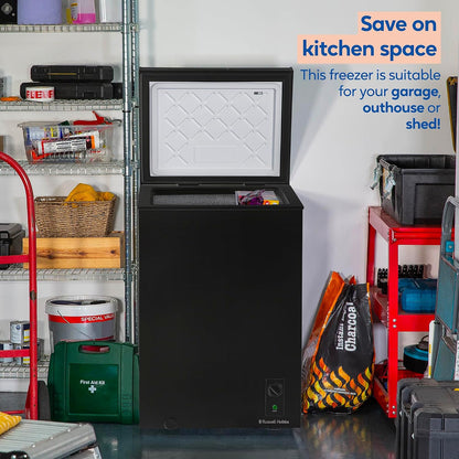 Chest Freezer 99L Freestanding With Adjustable Temperature Black