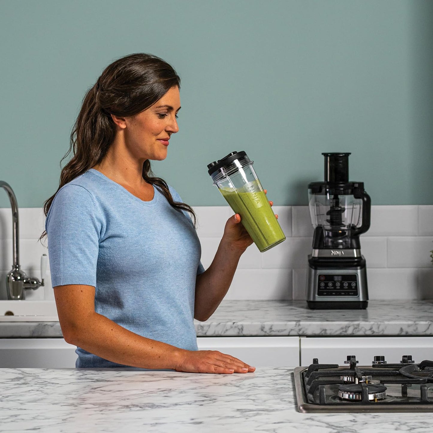 3-In-1 Food Processor And Blender With 5 Automatic Programs 1.8L Black