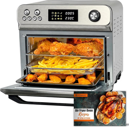 Air Fryer Oven 24L 1800W 10-in-1 Rotisserie Digital Knob Silver