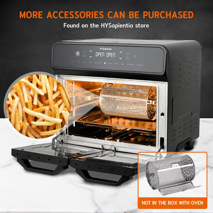 Dual Zone Air Fryer Oven 22L 2400W 10-in-1 Digital Touch Stainless Steel