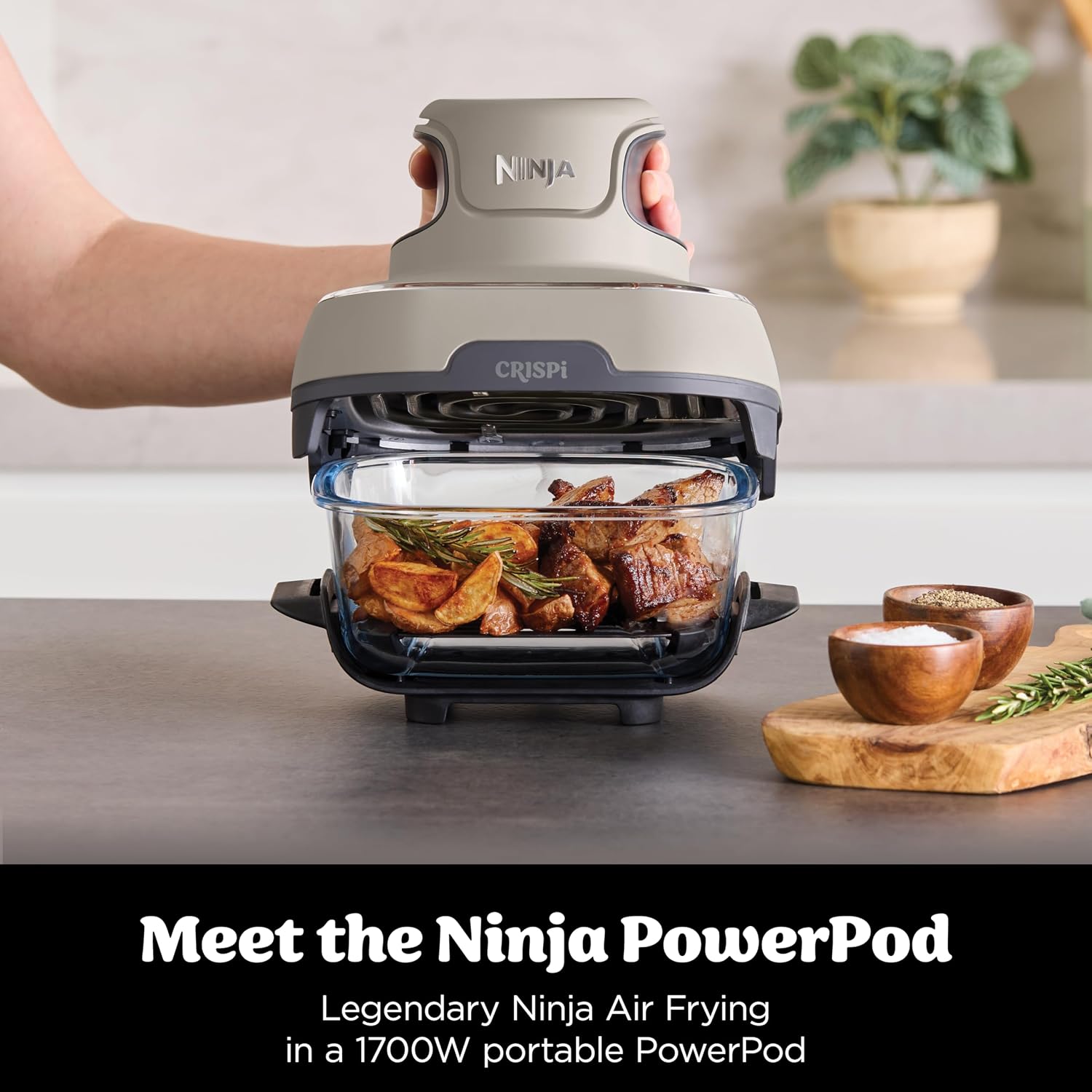 Portable Air Fryer 3.8L 1700W 4 Functions Stone