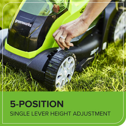 Cordless Lawn Mower 35cm 40L Bag 2x40V 2Ah Batteries Green