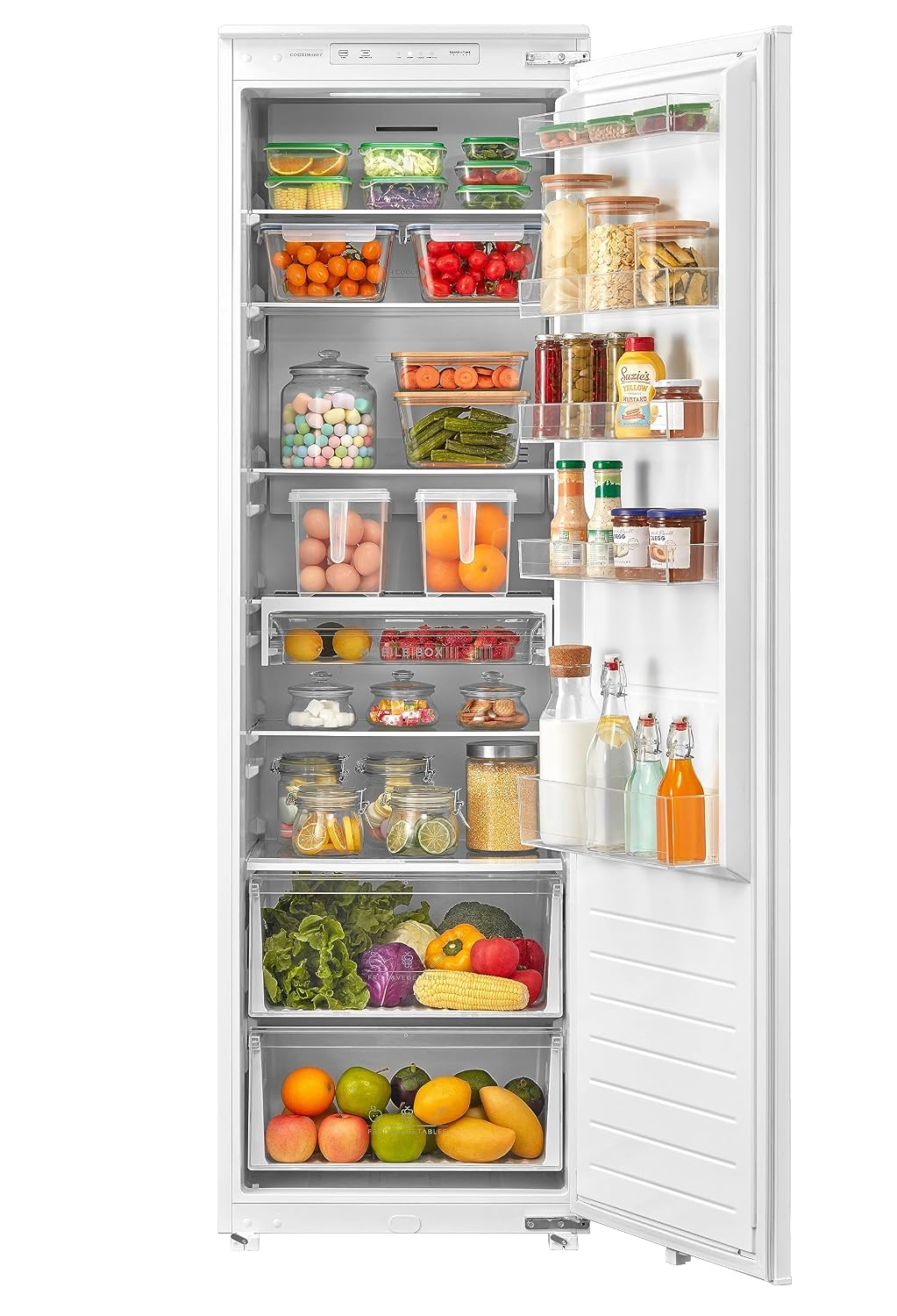 Built-In Larder Fridge 304L Adjustable Thermostat White Reversible Door