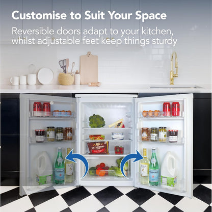 Under Counter Larder Fridge 131L 55cm Reversible Door White