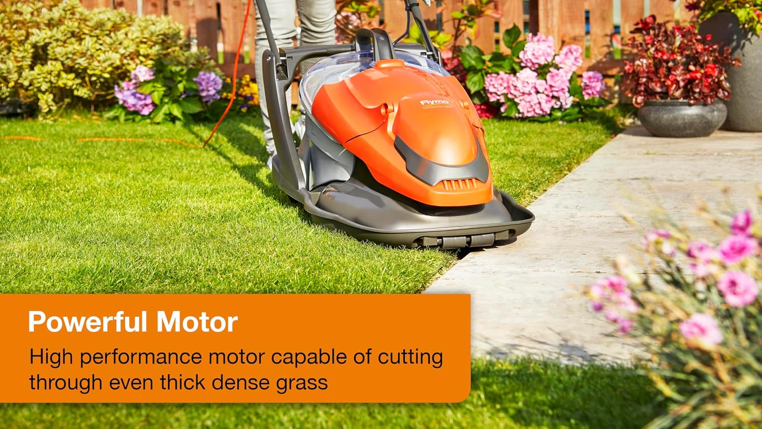 Corded Electric Hover Lawn Mower 1800W 36cm 26L 4 Heights Orange Grey