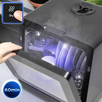 Table Top Dishwasher 5L 950W 8 Programs Black