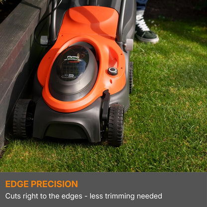 Cordless Lawn Mower 32cm Cutting Width 4 Height Settings 30-60mm 18V 4.0Ah Orange