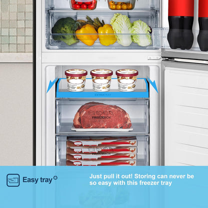 Freestanding Fridge Freezer 256L Frost Free Water Dispenser White