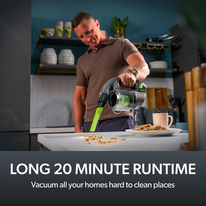 Cordless Handheld Vacuum Cleaner 22V 20-Minute Runtime Grey/Green/Black