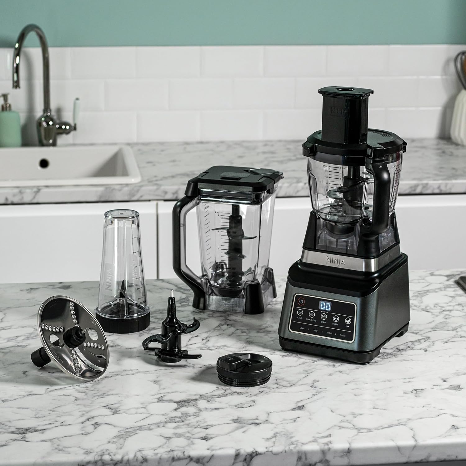 3-In-1 Food Processor And Blender With 5 Automatic Programs 1.8L Black