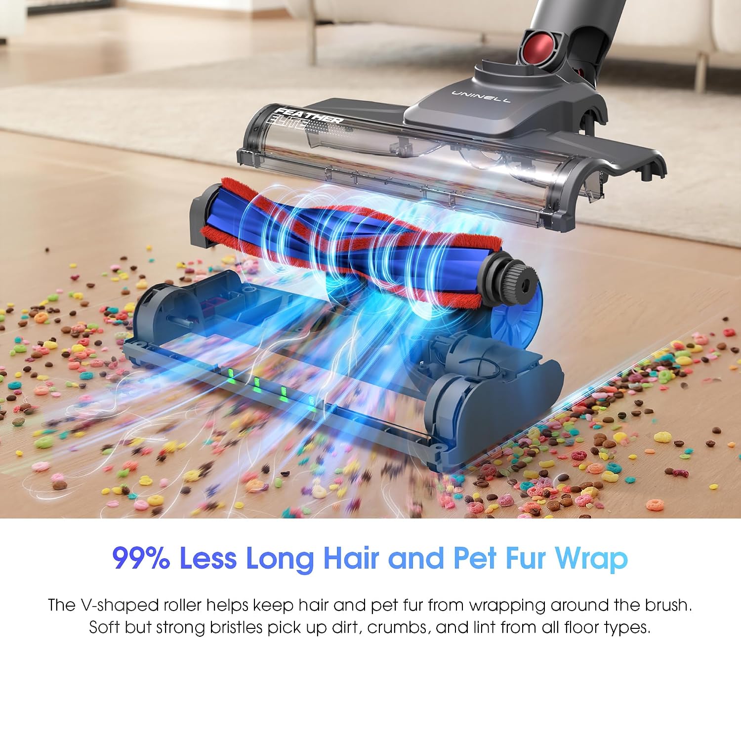 Stick Vacuum Cleaner 45Kpa 450W 60Min Runtime Anti-Tangle Silver