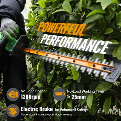 Cordless Hedge Trimmer 510mm 1200RPM 18mm Pruning Capacity Green