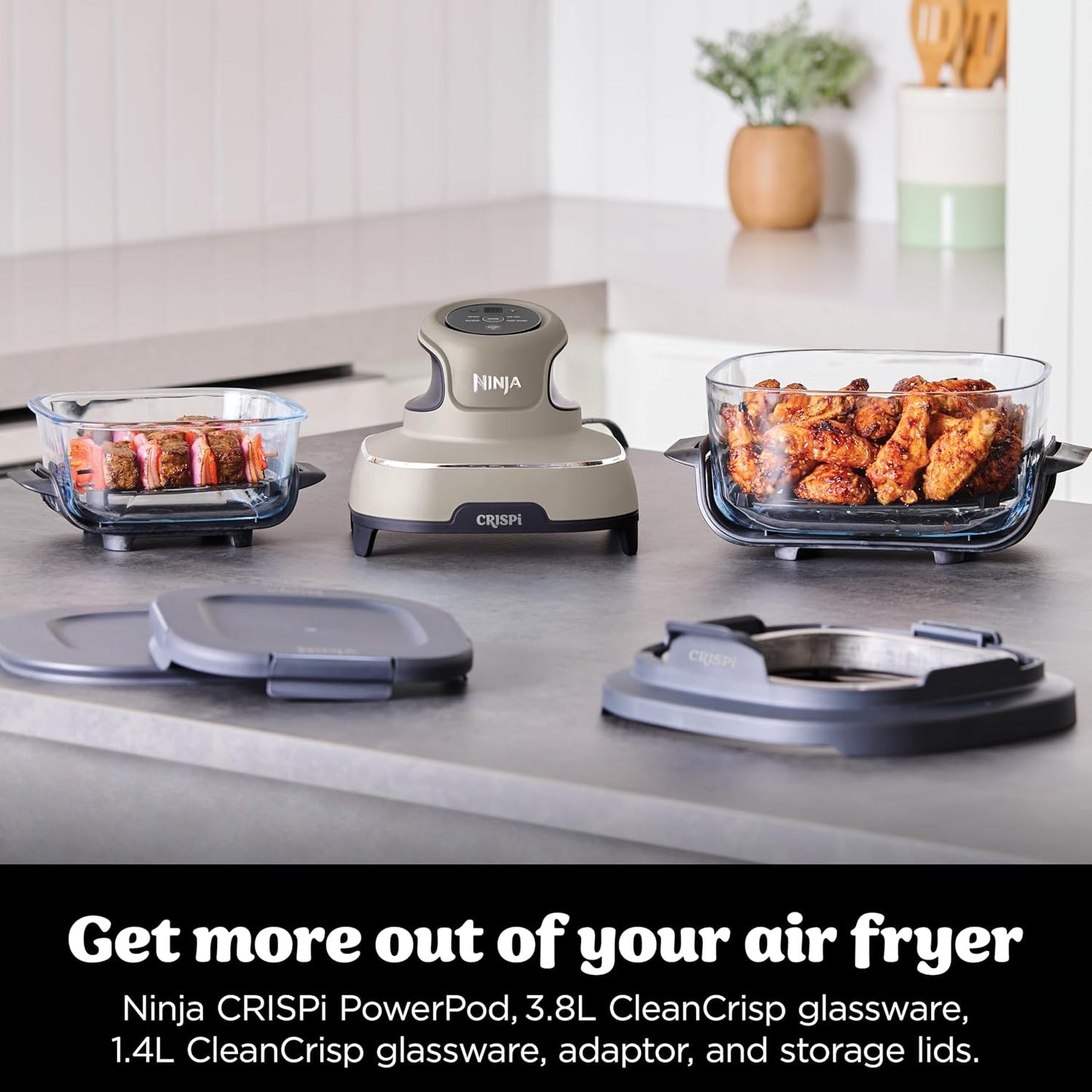 Portable Air Fryer 3.8L 1700W 4 Functions Stone