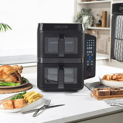 Double Stack Air Fryer 9L 2400W 12 Functions Black