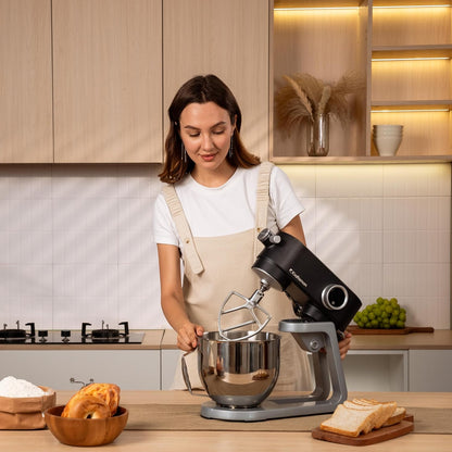 Stand Mixer 5L 8 Speeds Timer Stainless Steel Bowl Black