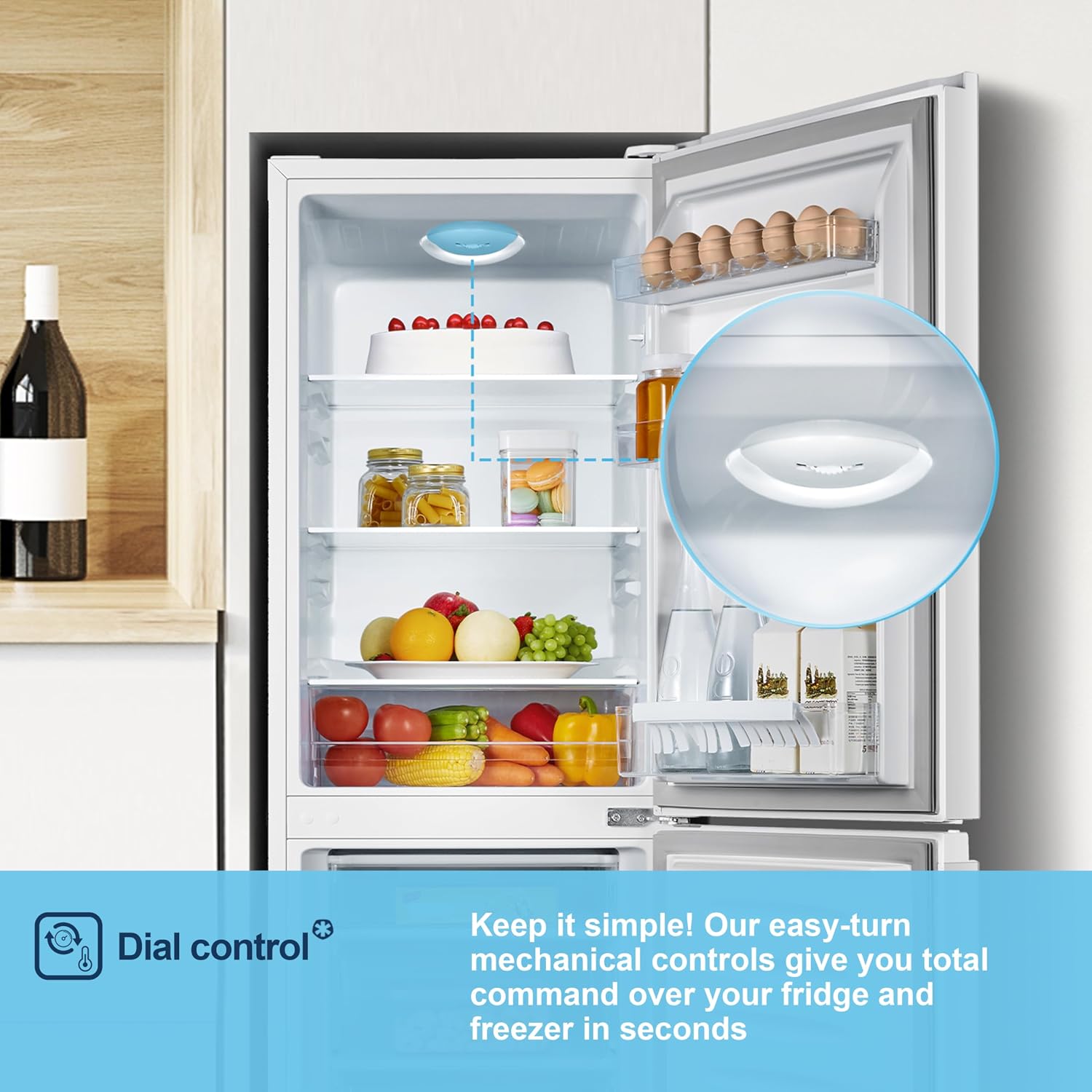 Freestanding Fridge Freezer 175L 60/40 Split E Rated White Reversible Door