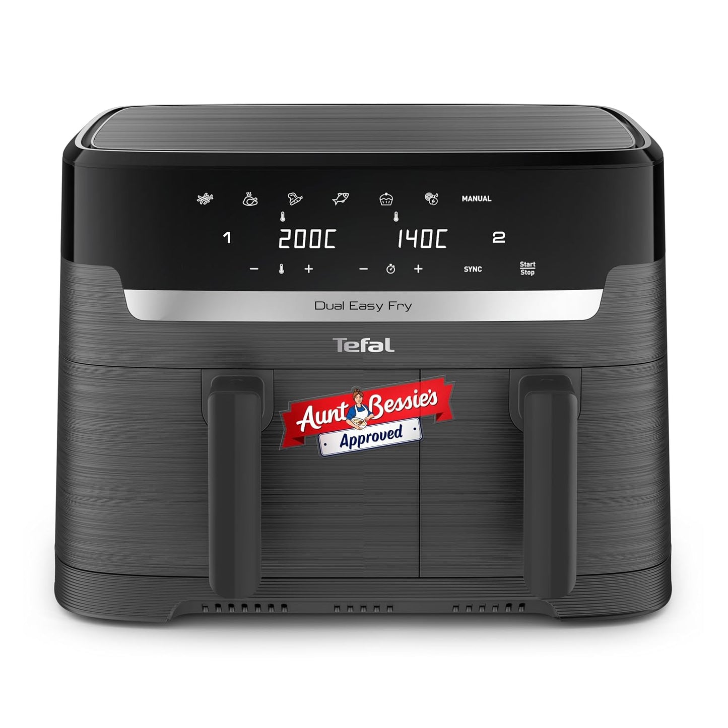 Dual Air Fryer 11L 8 In 1 2700W Touchscreen Java-Grey
