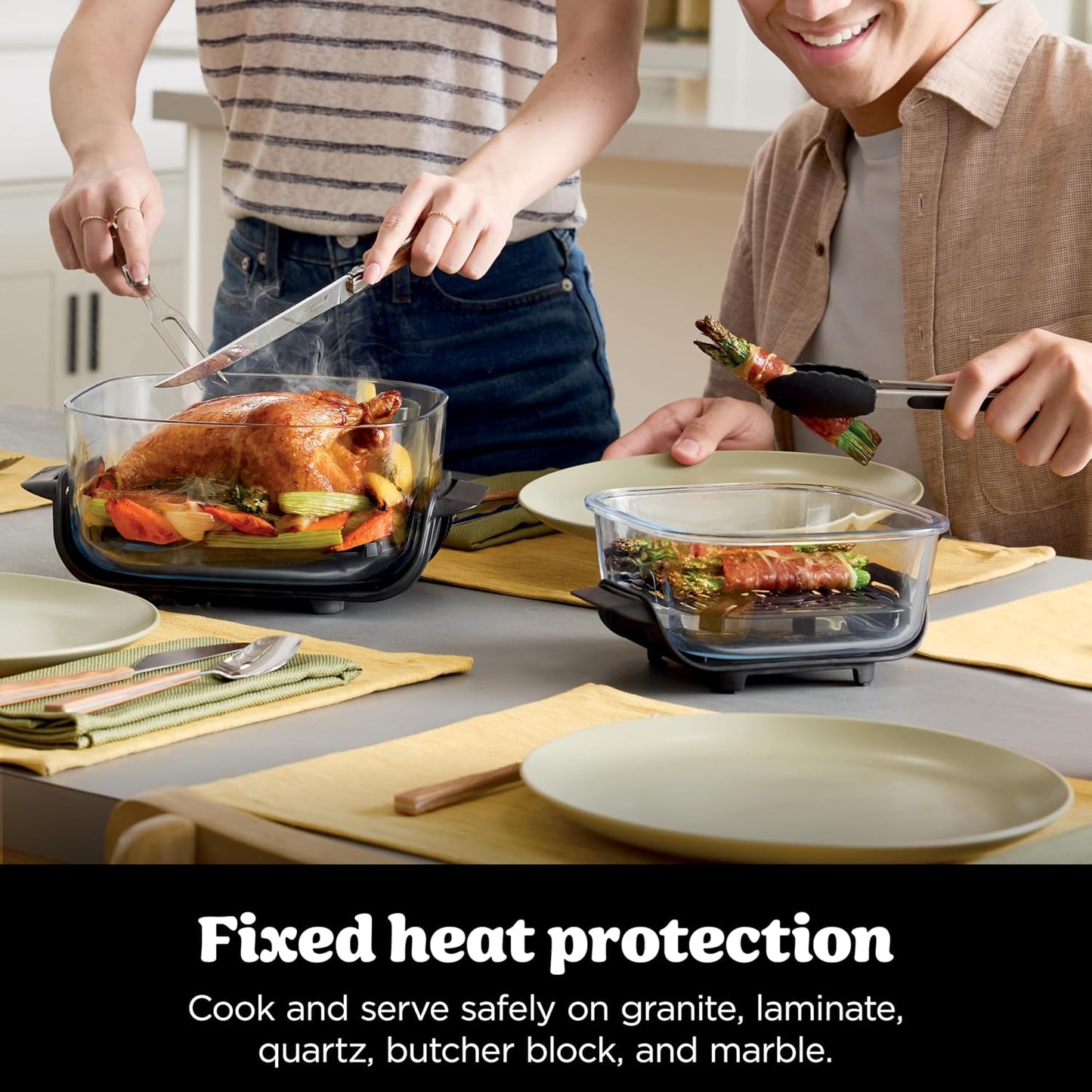 Portable Air Fryer 3.8L 1700W 4 Functions Stone