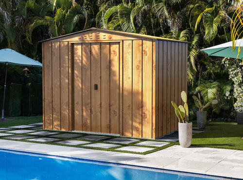 Duramax TOP 2.52 x 1.74 m Metal Shed - Woodgrain