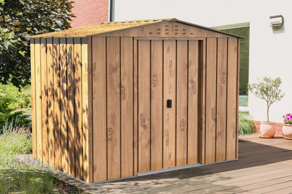 Duramax TOP 2.52 x 1.74 m Metal Shed - Woodgrain