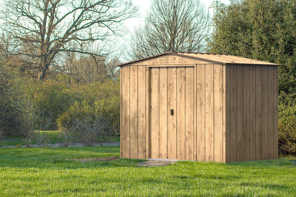 Duramax TOP 2.52 x 1.74 m Metal Shed - Woodgrain