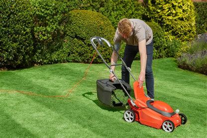 Corded Electric Lawn Mower 1600W 38cm 45L 5 Heights Orange Grey