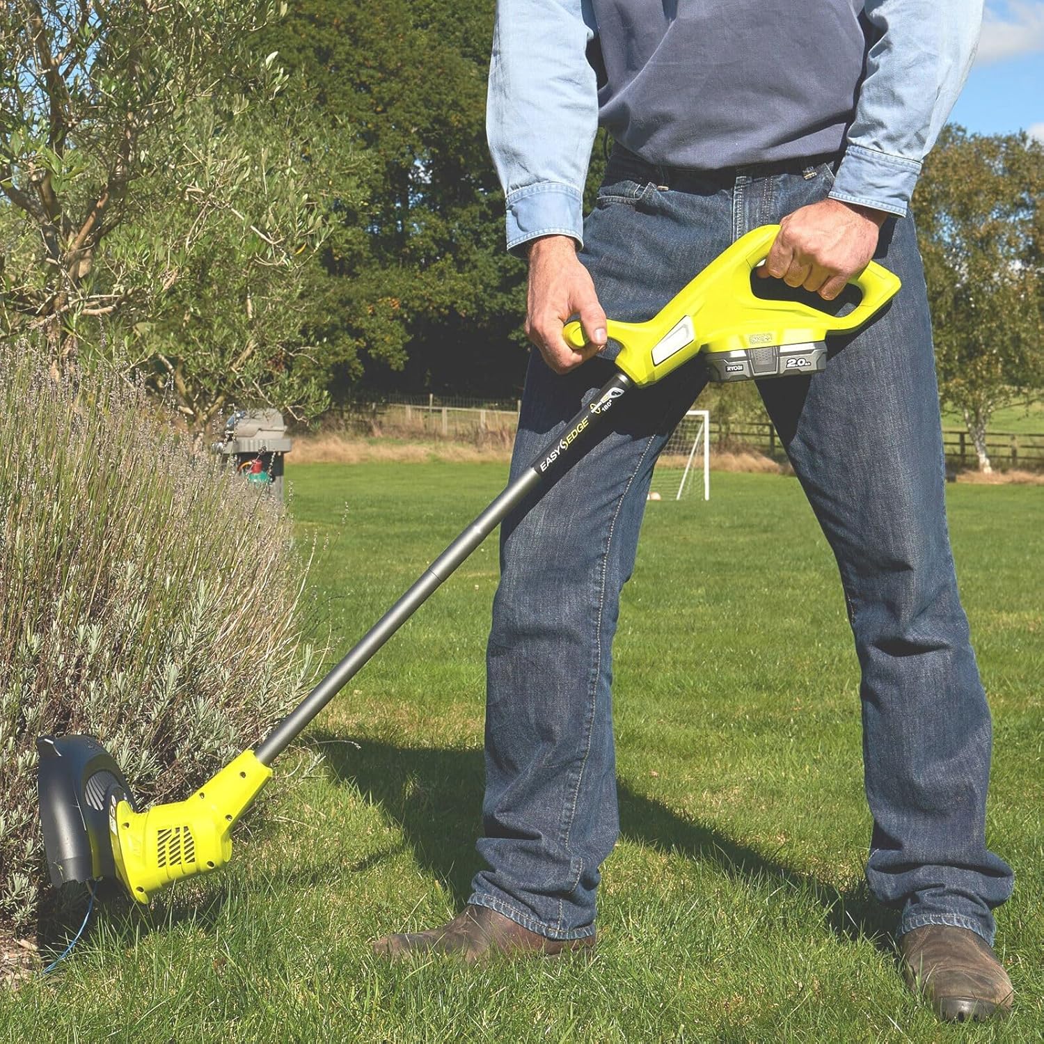 Cordless Lawnmower And Grass Trimmer Twin Kit 33cm 25cm 18V Green